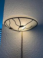 Mooie metalen/glazen wandlamp met blaadjes design, Huis en Inrichting, Lampen | Wandlampen, Ophalen of Verzenden, Zo goed als nieuw