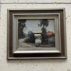 Schilderij H.G. de Korte – Hollands landschap met brug – vi, Antiek en Kunst, Ophalen of Verzenden