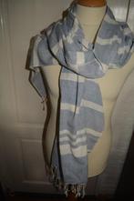 expresso, ruime katoenen shawl/pareo, blauw/wit, Kleding | Dames, Mutsen, Sjaals en Handschoenen, Expresso, Ophalen of Verzenden