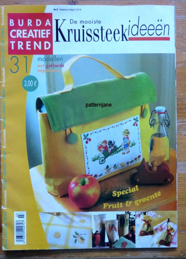 BORDUREN 4 borduurbladen / burda (1x) en borduurblad (3x), Hobby en Vrije tijd, Borduren en Borduurmachines, Zo goed als nieuw