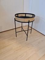 Rotan tafeltje, Huis en Inrichting, Tafels | Bijzettafels, 45 tot 60 cm, Minder dan 55 cm, Rond, Ophalen of Verzenden