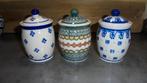 bunzlau. 3 potjes met deksels, doorsnee 7H9cm, Keramiek, Overige typen, Ophalen of Verzenden, Zo goed als nieuw