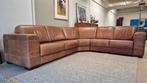Prachtige cognac leren vintage design hoekbank, Leer, Ophalen of Verzenden, Zo goed als nieuw, 150 cm of meer