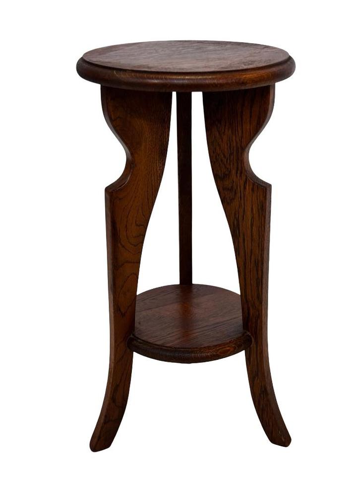 Art Deco Bijzettafel Plantentafel Eiken Jaren 50 Design, Huis en Inrichting, Tafels | Bijzettafels, Gebruikt, Rechthoekig, 45 tot 60 cm