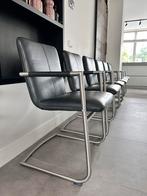 4/6/8/10 zwart leder Henders & Hazel design eetkamerstoelen, Huis en Inrichting, Stoelen, Ophalen, Zwart, Henders en Hazel, Zo goed als nieuw