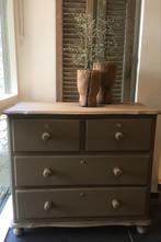 Brocante wandkast ladekast commode landelijk sober sleets, Antiek en Kunst, Ophalen