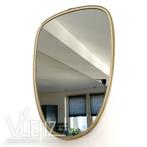 Vintage, Midcentury asymmetrische spiegel gouden rand, Ophalen, Minder dan 50 cm, Gebruikt, -