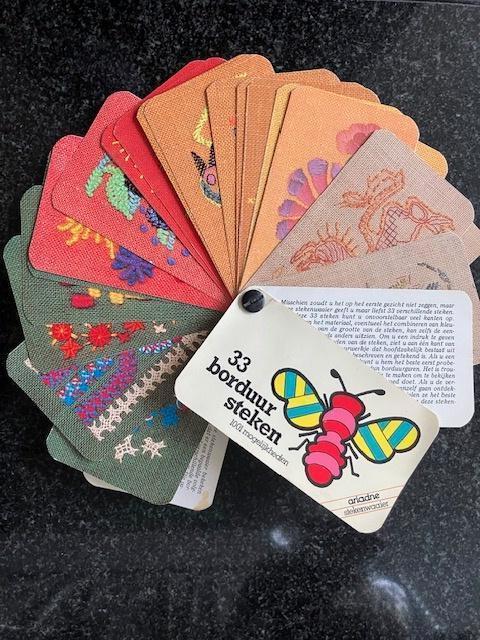 Ariadne stekenwaaier borduren Vintage mid-century, Hobby en Vrije tijd, Borduren en Borduurmachines, Gebruikt, Patroon, Handborduren