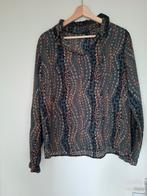 Groene blouse met print en roesjes, Maat 42/44 (L), Musthaves by Elja, Ophalen of Verzenden, Zo goed als nieuw
