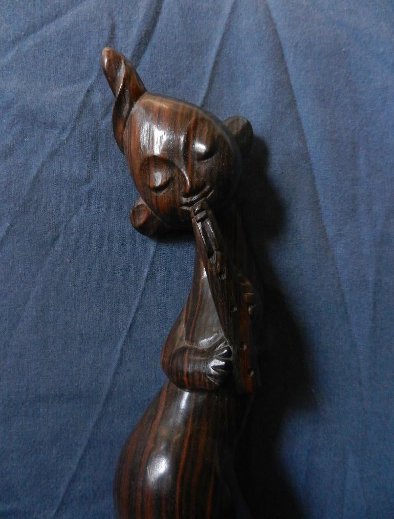 Leuk coromandel beeld Fluitspeler Indonesie Bali h. 32,4 cm, Ophalen of Verzenden