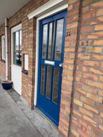 Hardhouten buitendeur 92,5 cm breed, 210 cm lang en 4 cm dik, Doe-het-zelf en Verbouw, Deuren en Horren, Ophalen, Gebruikt, 80 tot 100 cm