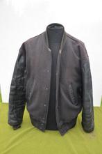 Origineel Amerikaans baseball jack, wol met leren mouwen, Maat 52/54 (L), I.Spiewak Golden Fleece, Zwart, Ophalen of Verzenden