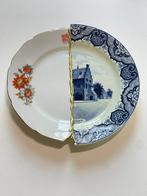 Kintsugi wandbord Delfsblauw, Antiek en Kunst, Ophalen of Verzenden