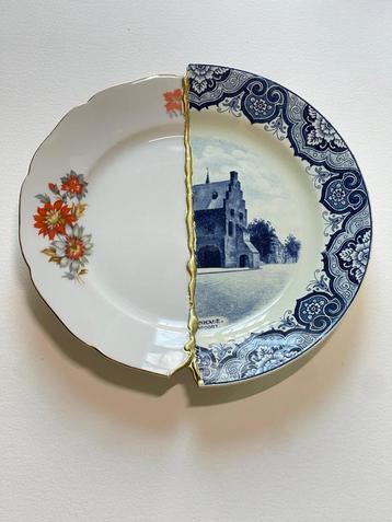 Kintsugi wandbord Delfsblauw  beschikbaar voor biedingen