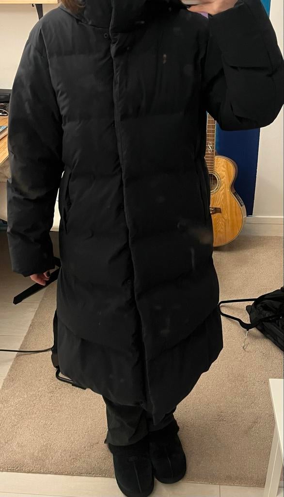 Uniqlo Lang Winter Jas - Puffy Zwart, Kleding | Dames, Jassen | Winter, Ophalen of Verzenden, Zo goed als nieuw, Maat 38/40 (M)