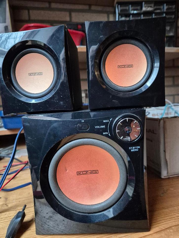 König 2.1 Speaker Set, Computers en Software, Pc speakers, Gebruikt, Overige typen, Ophalen of Verzenden