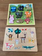 2 kinderpuzzels voor beginners, Ophalen of Verzenden, Zo goed als nieuw, Van hout, Minder dan 10 stukjes