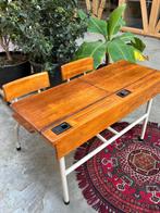 Vintage schoolbank dubbel *Chantal*, Ophalen, Zo goed als nieuw, Overige typen