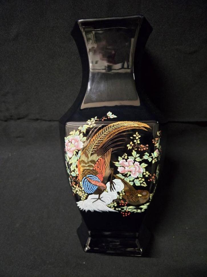 Zwarte Italiaanse vaas, Huis en Inrichting, Woonaccessoires | Vazen, Zo goed als nieuw, Zwart, Minder dan 50 cm, Aardewerk of Porselein