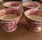 Teadrinker rood, 2 kastkommen maastrichts aardewerk, Antiek en Kunst, Antiek | Servies los, Ophalen of Verzenden