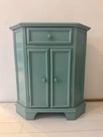 Turquoise decoratief kastje met gebruikssporen, Huis en Inrichting, Ophalen, Gebruikt