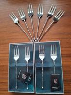 10 Verzilverde Schoonhovens gebaks vorkjes en latte lepels, Ophalen of Verzenden, Nieuw, Rvs of Chroom, Los bestek