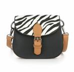 Schoudertasje Mixed Vibes zwart/zebra (advr 7), Sieraden, Tassen en Uiterlijk, Ophalen of Verzenden, Nieuw, Zwart, Schoudertasje