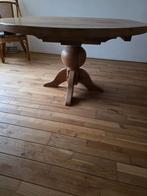 Eetkamerset met rond/ovale eiken tafel en 4 rotan stoelen, Ophalen, Gebruikt, Landelijk, 4 tot 6 stoelen