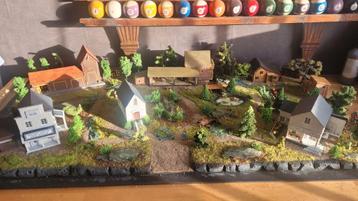 Het kleine huis op de prairie of gewenst diorama.  beschikbaar voor biedingen