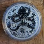 Lunar dragon 1 oz BU met privy dragon, Zilver, Ophalen of Verzenden, Losse munt