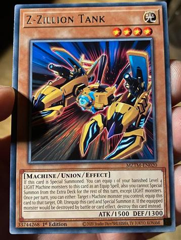 Yu-Gi-Oh! Z-Zillion Tank MZTM 1st Edition ! beschikbaar voor biedingen