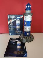 Ravensburger 3D puzzel: Vuurtoren blauw Night Edition – 216, Ophalen of Verzenden, Minder dan 500 stukjes, Zo goed als nieuw, Rubik's of 3D-puzzel