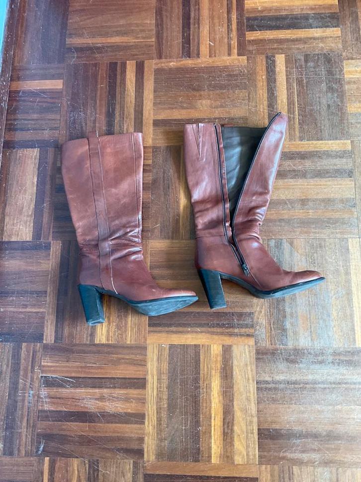 Bruine leren laarzen van Via Vai, maat 42, Kleding | Dames, Schoenen, Gedragen, Hoge laarzen, Bruin, Ophalen of Verzenden