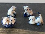 Vintage poezenbeeldjes mini poesjes Delftsblauw, Ophalen of Verzenden, Gebruikt, Dier