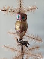 Oude kerstbal van glas op knijper uil, Diversen, Kerst, Ophalen of Verzenden, Zo goed als nieuw
