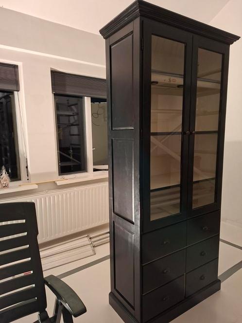 Zwarte kast met 6 lades, Huis en Inrichting, Kasten | Ladekasten, Zo goed als nieuw, 200 cm of meer, 50 tot 100 cm, 25 tot 50 cm