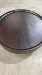 Salontafel Luus - ø80cm - Walnoot bruin - Mangohout, Japandi, Gebruikt, 50 tot 100 cm, Rond
