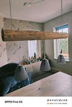 Originele hanglamp op boomstam, Huis en Inrichting, Lampen | Hanglampen, Ophalen, Nieuw, Minder dan 50 cm