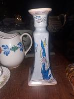 Vintage Keramieken Kandelaar met Bloemmotieven, Ophalen of Verzenden, Keramiek of Aardewerk