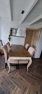 Landelijke barok brokante eethoek tafel en 4 stoelen, Huis en Inrichting, Complete eetkamers, Gebruikt, Ophalen
