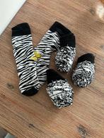 4 paar zebraprint sokken maat 39 - 42, Kleding | Dames, Sokken en Kousen, Sokken en Kniesokken, Zwart, Ophalen of Verzenden, Zo goed als nieuw