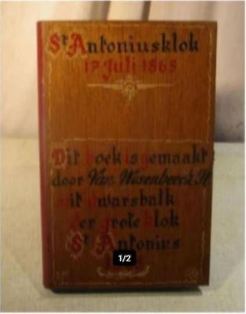 Houten Boek gemaakt van de St-Antonius Klok - 1865 beschikbaar voor biedingen