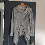 Prachtige trui/poncho van Object met franjes, maat XS., Blauw, Object, Ophalen of Verzenden, Zo goed als nieuw