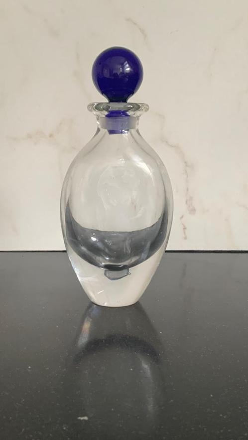glazen karaf ovaal met blauwe stop zuiver passend, Antiek en Kunst, Antiek | Glas en Kristal, Ophalen of Verzenden
