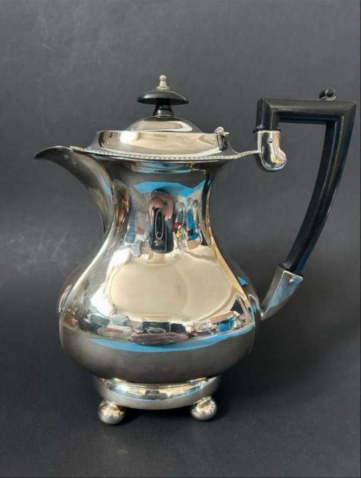 Antiek Verzilverde Engelse Koffiekan, Antiek en Kunst, Antiek | Keukenbenodigdheden, Ophalen of Verzenden