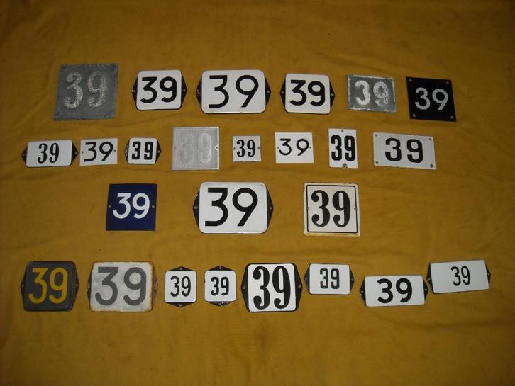oud emaille huisnummer 39 ook 40 41 42 43 44 45 46 47 48 49, Antiek en Kunst, Antiek | Emaille, Ophalen of Verzenden