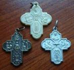 3 oude crucifixmedailles, brons-aluminium-plastic., Postzegels en Munten, Penningen en Medailles, Overige materialen, Buitenland