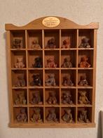 Stenen Teddyberen Collectie in Houten Kast - Compleet!, Ophalen of Verzenden
