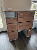Modern rustieke ladekast met prullenbak vak en 3 lades, Ophalen, Metaal, 50 tot 100 cm, Zo goed als nieuw