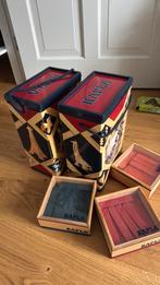 Kapla, 2 grote dozen en 3 kleine in blauw, rood en oranje, Ophalen, Zo goed als nieuw